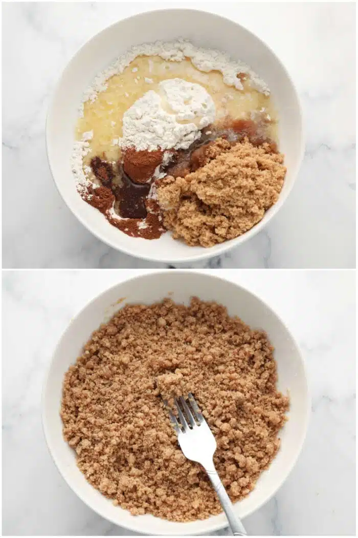 Steps to make crumb topping.