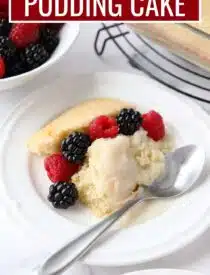 Labeled image of Vanilla Pudding Cake for Pinterest.