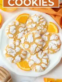 Labeled image of Orange Crinkle Cookies for Pinterest.