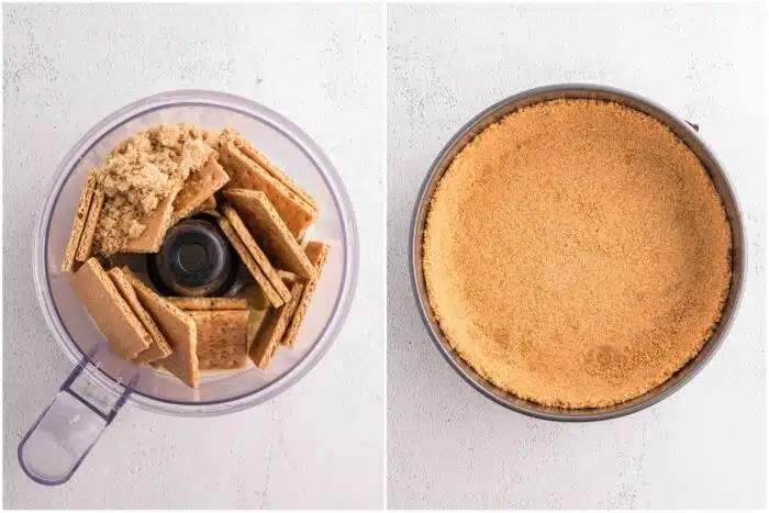 Steps to make graham cracker crust.