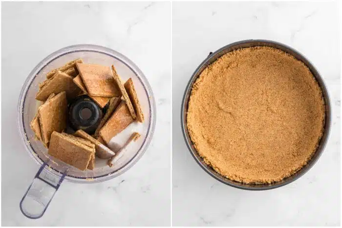 Steps to make graham cracker crust.