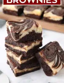 Labeled image of Cream Cheese Brownies for Pinterest.
